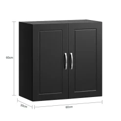 Sobuy Meuble Haut Armoire de Toilettes Salle de Bain Suspendue, 2 Portes, FRG231-SCH,* Armoire De Toilette|Meuble De Salle De Bains Faible Profondeur