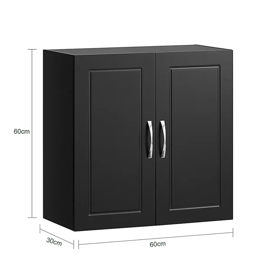 Sobuy Meuble Haut Armoire de Toilettes Salle de Bain Suspendue, 2 Portes, FRG231-SCH,* Armoire De Toilette|Meuble De Salle De Bains Faible Profondeur