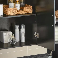 Sobuy Meuble Haut Armoire de Toilettes Salle de Bain Suspendue, 2 Portes, FRG231-SCH,* Armoire De Toilette|Meuble De Salle De Bains Faible Profondeur
