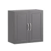 Sobuy Meuble Haut Armoire de Toilettes Salle de Bain Suspendue, 2 Portes, FRG231-DG,* Armoire De Toilette|Meuble De Salle De Bains Faible Profondeur