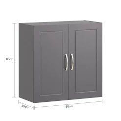 Sobuy Meuble Haut Armoire de Toilettes Salle de Bain Suspendue, 2 Portes, FRG231-DG,* Armoire De Toilette|Meuble De Salle De Bains Faible Profondeur