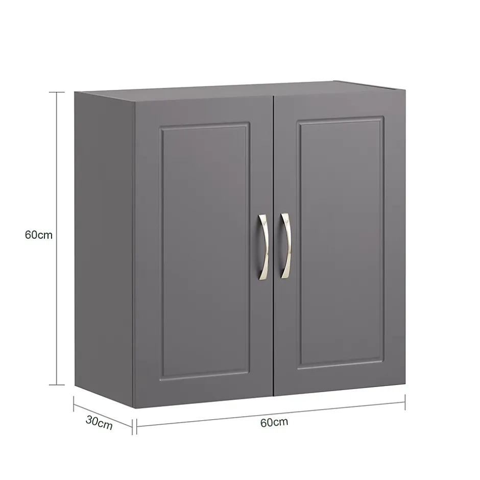 Sobuy Meuble Haut Armoire de Toilettes Salle de Bain Suspendue, 2 Portes, FRG231-DG,* Armoire De Toilette|Meuble De Salle De Bains Faible Profondeur
