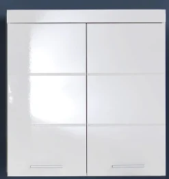 Trend Team Meuble haut de salle de bain AMANDA - 2 portes - Blanc brillant - L73 x P23 x H77 cm -