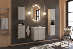Furnidea Meuble haut de salle de bain suspendue NOVA CACHEMIRE 30 x 57 cm