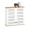 Sobuy Meuble Haut de Salle de Bain avec 2 Portes Armoire Suspendue, BZR42-W,
