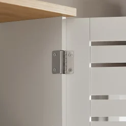 Sobuy Meuble Haut de Salle de Bain avec 2 Portes Armoire Suspendue, BZR42-W,