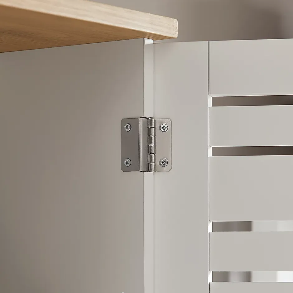 Sobuy Meuble Haut de Salle de Bain avec 2 Portes Armoire Suspendue, BZR42-W,