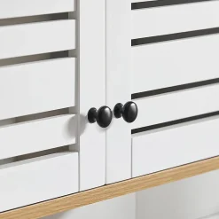 Sobuy Meuble Haut de Salle de Bain avec 2 Portes Armoire Suspendue, BZR42-W,