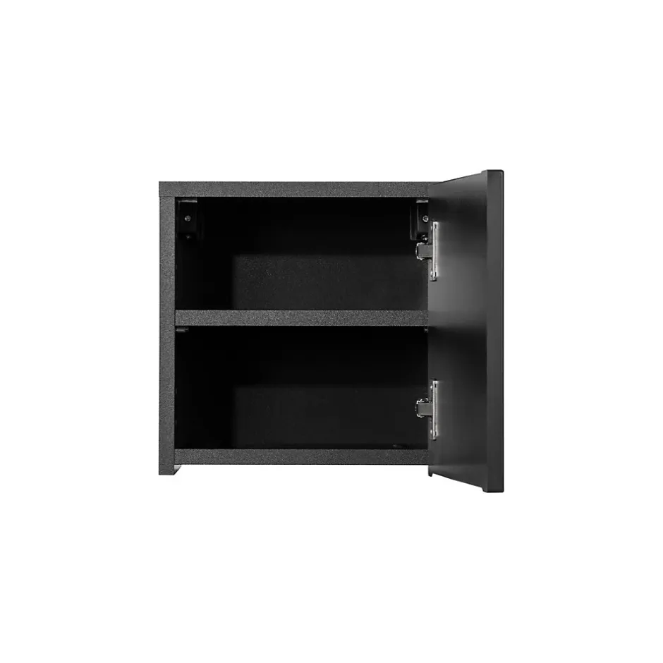 Meublorama Meuble haut de salle de bain VANO 1 porte Noir mat L30 x P18 x H30 cm Meuble suspendu* Armoire De Salle De Bains