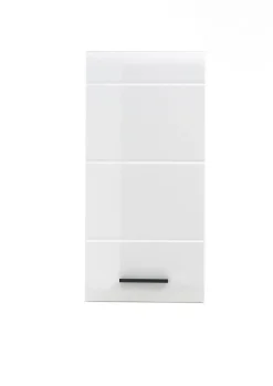 Chb Collection Meuble haut mélaminé blanc brillant. L - H - P : 30 - 77 - 23 cm