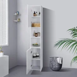 Ml-Design Meuble haute salle de bain colonne étroite de rangement blanc MDF 30x190x30 cm