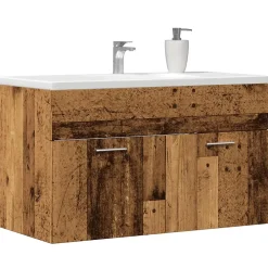 Vidaxl Meuble lavabo de salle de bain vieux bois bois d'ingénierie* Meuble Wc