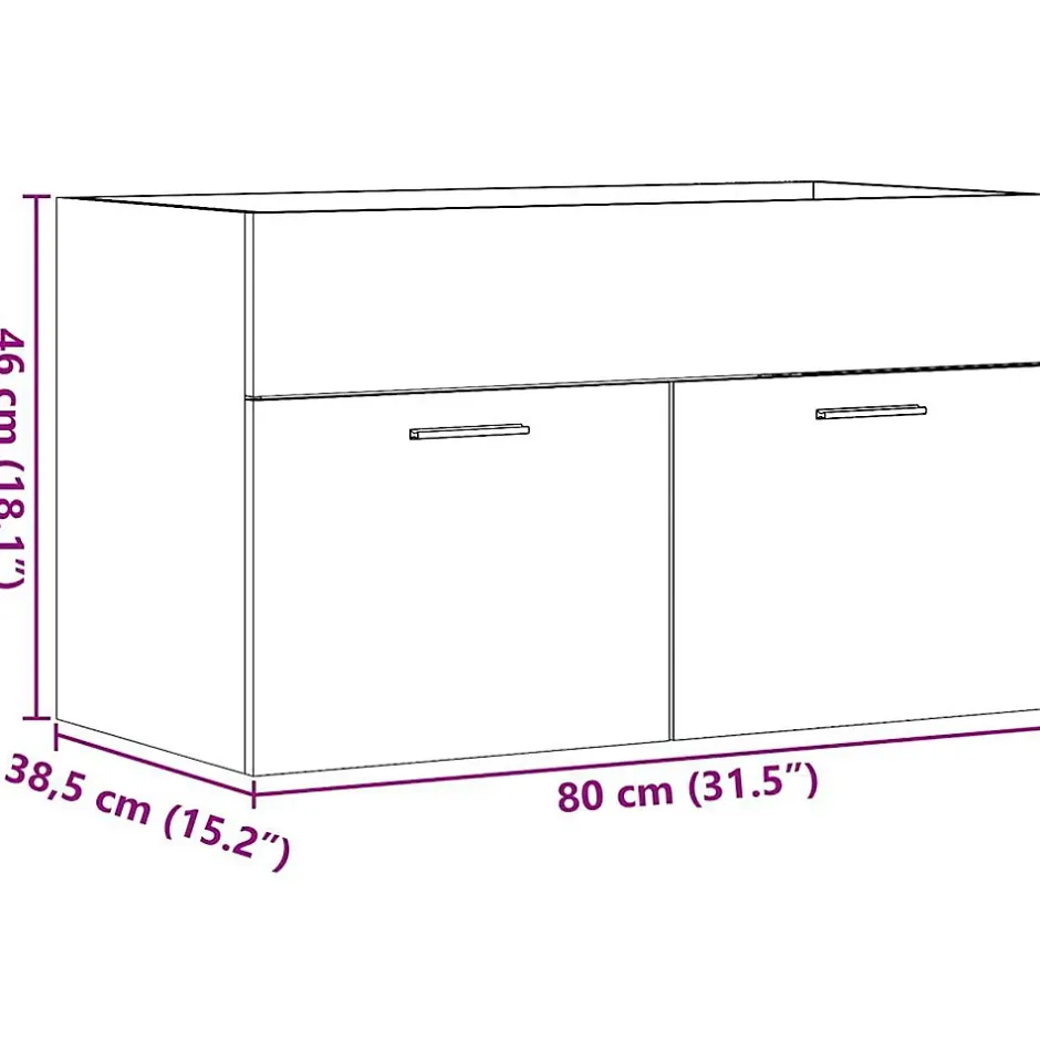 Vidaxl Meuble lavabo de salle de bain vieux bois bois d'ingénierie* Meuble Wc
