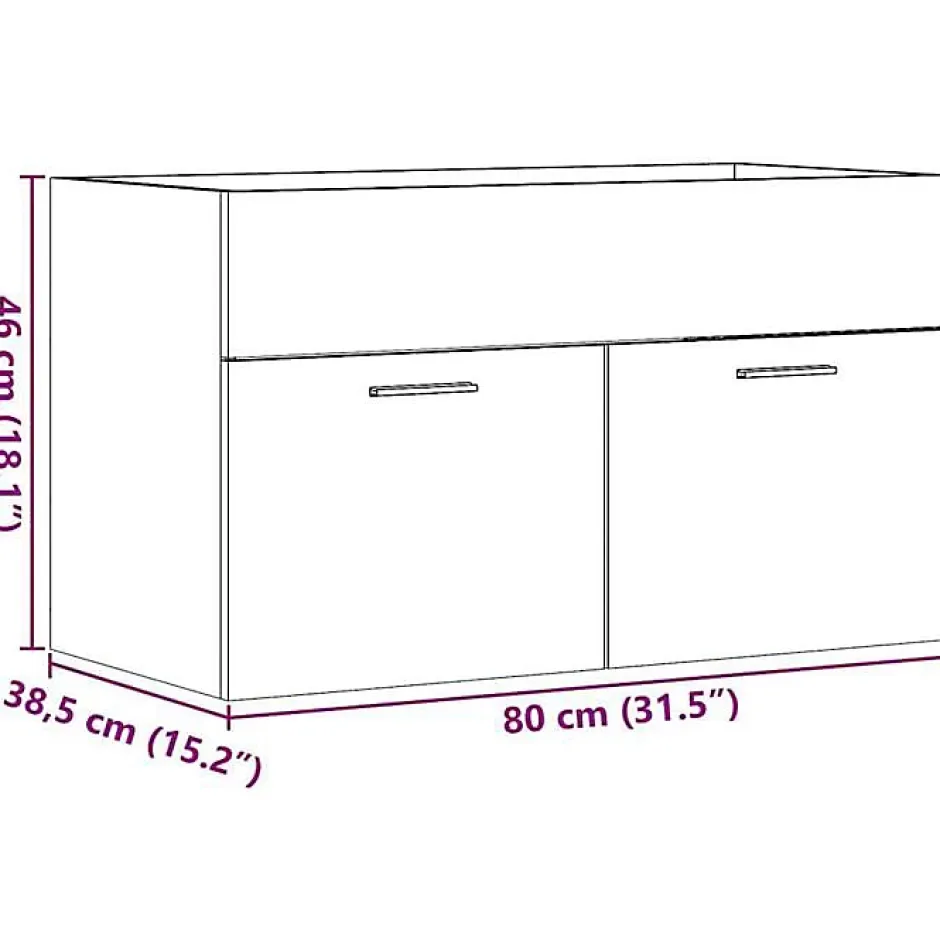 Vidaxl Meuble lavabo de salle de bain vieux bois bois d'ingénierie* Meuble Wc