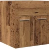 Vidaxl Meuble lavabo de salle de bain vieux bois bois d'ingénierie
