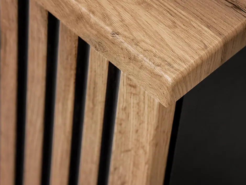 Furnidea Meuble lave main à suspendre XILO NOIR CHÊNE 40 cm