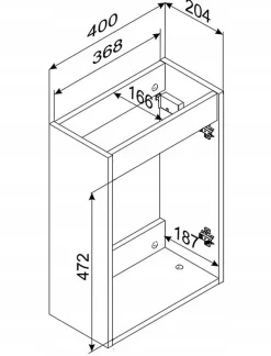 Furnidea Meuble lave main à suspendre ADEL NOIR 40 cm* Lave-Mains