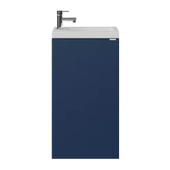 GoodHome Meuble lave mains à poser bleu nuit mat l.44 x H.79 x P.23 cm, Imandra