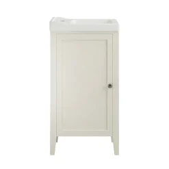 GoodHome Meuble lave mains à poser blanc mat l.44 cm Perma + plan vasque blanc Lana,* Lave-Mains