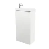 GoodHome Meuble lave mains à poser blanc brillant l.44 cm Imandra + plan vasque blanc résine Beni,