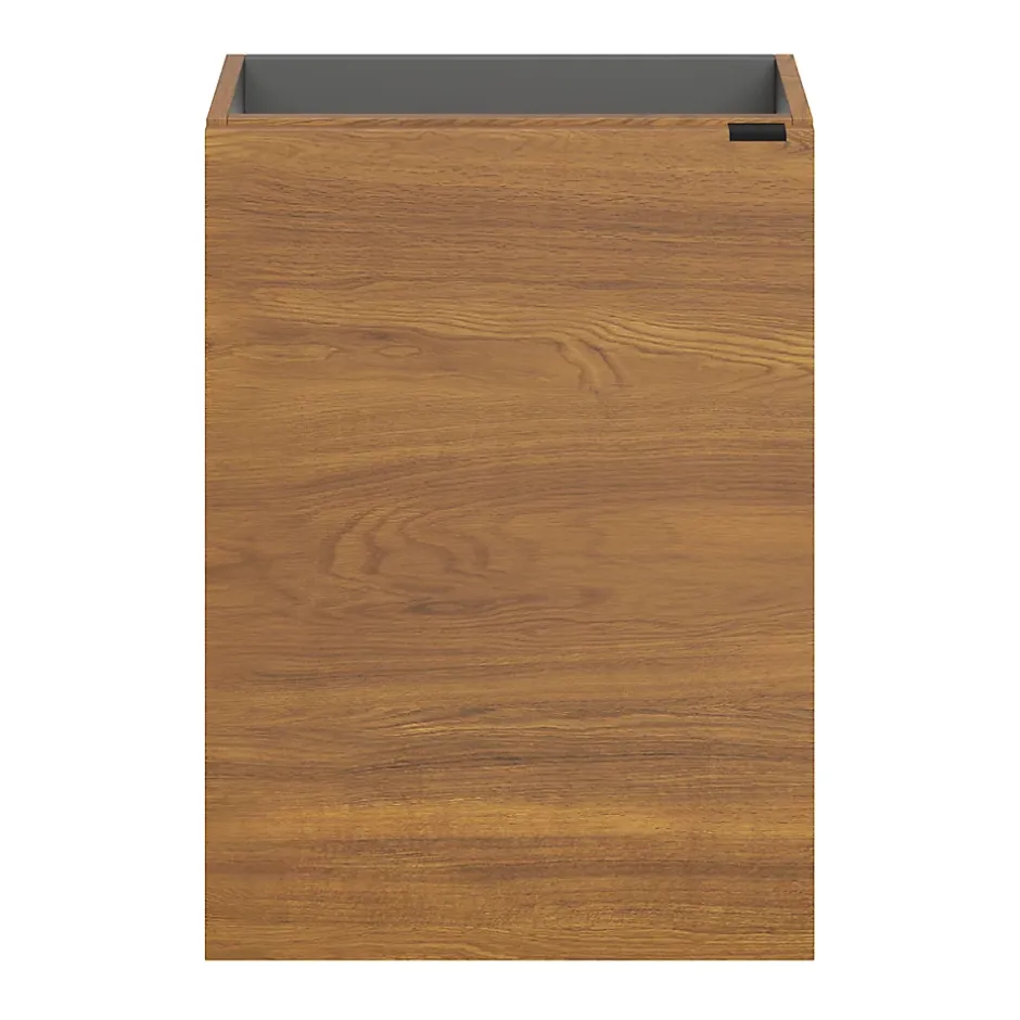 GoodHome Meuble lave mains suspendu effet noyer l.44 x H.55 x P.23 cm, Imandra