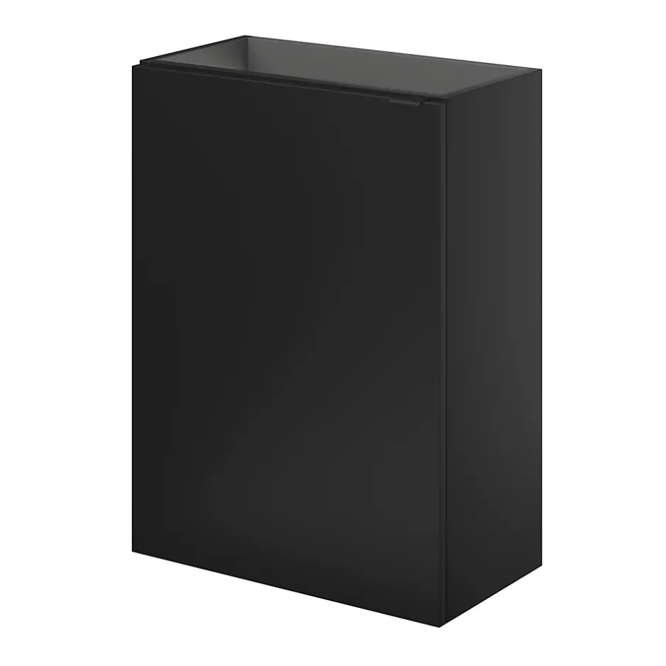 GoodHome Meuble lave mains suspendu noir mat l.44 x H.55 x P.23 cm, Imandra* Lave-Mains