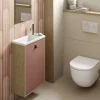 Decotec Meuble lave mains suspendu tarracotta mat + plan vasque l.46 x H.69 x P.23 cm, ouverture à gauche, Havana* Lave-Mains