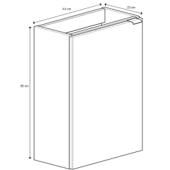 GoodHome Meuble lave mains suspendu effet chêne l.44 x H.55 x P.23 cm, Imandra* Lave-Mains