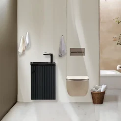 Jindoli Meuble lave-main Aquanero noir 40 cm* Plan Vasque Lave-Mains