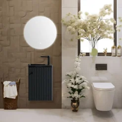 Jindoli Meuble lave-main Aquanero noir 40 cm* Plan Vasque Lave-Mains