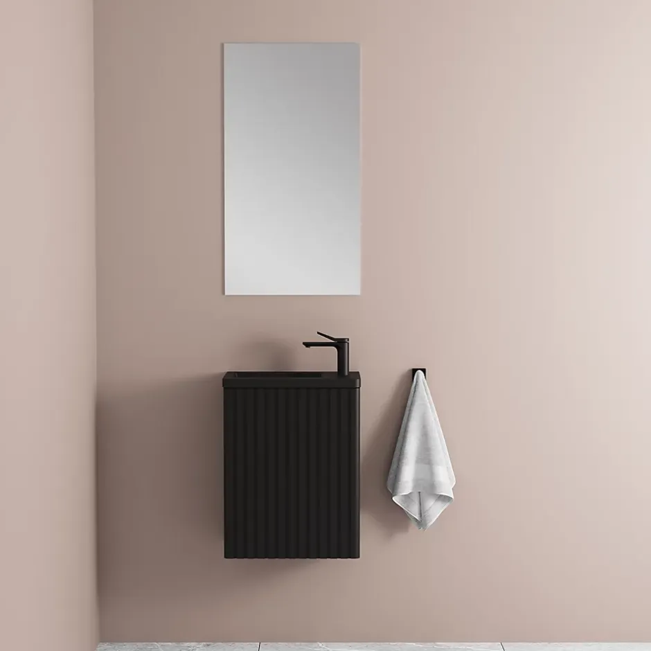 Jindoli Meuble lave-main Aquanero noir 40 cm* Plan Vasque Lave-Mains