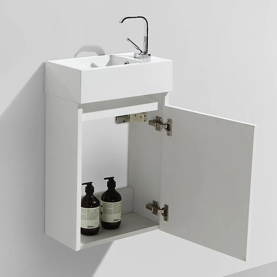 Stano Meuble lave-main salle de bain design SIENA largeur 40 cm blanc laque