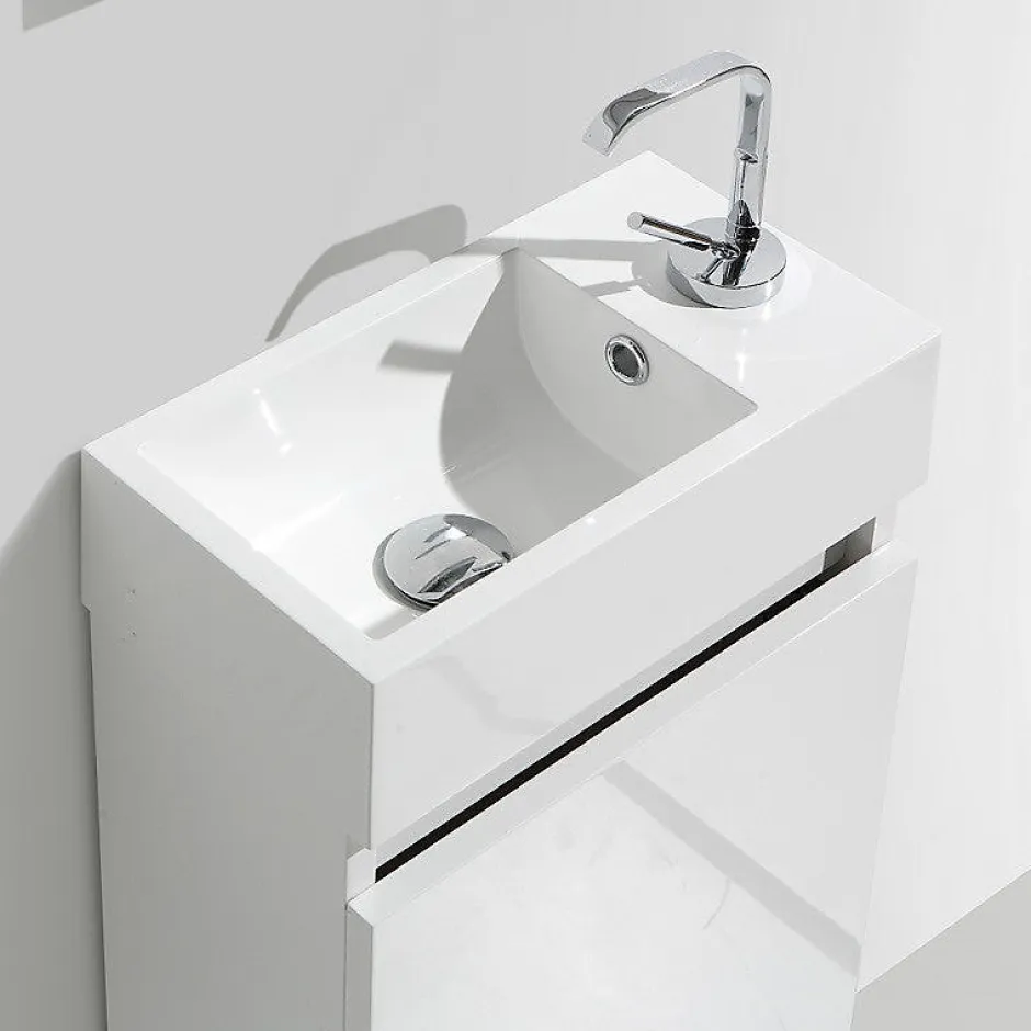 Stano Meuble lave-main salle de bain design SIENA largeur 40 cm blanc laque