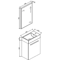 Stano Meuble lave-main salle de bain design SIENA largeur 40 cm blanc laque