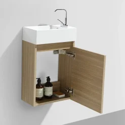 Stano Meuble lave-main salle de bain design SIENA largeur 40 cm chêne clair texture