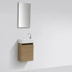 Stano Meuble lave-main salle de bain design SIENA largeur 40 cm chêne clair texture