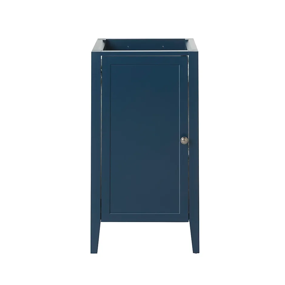 GoodHome Meuble lave-mains à poser 1 porte bleu mat l.44 x H.80 x P.30 cm, Perma* Lave-Mains