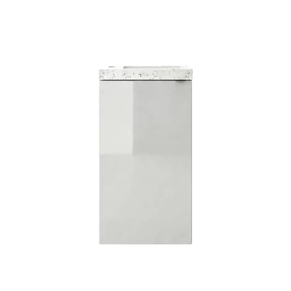 GoodHome Meuble lave-mains à poser blanc brillant l.44 cm Imandra + plan vasque terrazzo,* Lave-Mains