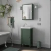 GoodHome Meuble lave-mains à poser l.60 cm vert + plan vasque lave-mains Lana, Perma* Lave-Mains