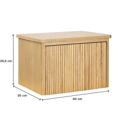 Homesight Meuble lave-mains à suspendre l.40 x H.26,6 x P.30 cm, effet chêne strié, Elli* Lave-Mains