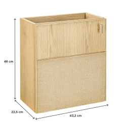 Homesight Meuble lave-mains à suspendre l.43,2 x H.48 x P.22,5 cm, effet chêne clair et jute, Java* Lave-Mains