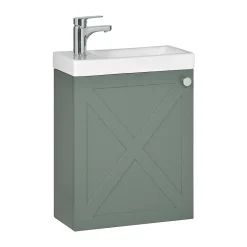 Mob-In Meuble lave-mains AVA vert de gris + robinet chromé* Lave-Mains