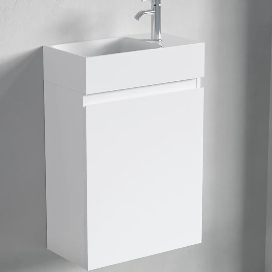 Lomazoo Meuble lave-mains blanc brillant Malibu - 40cm