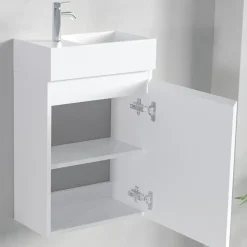 Lomazoo Meuble lave-mains blanc brillant Malibu - 40cm