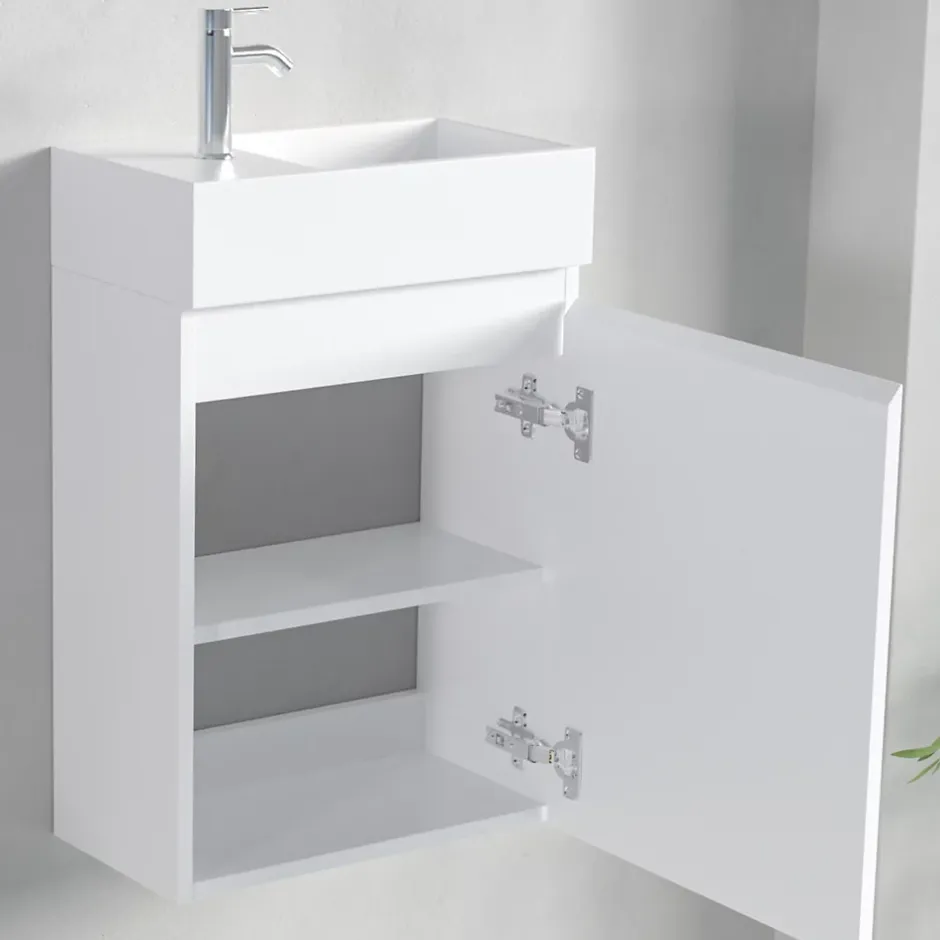 Lomazoo Meuble lave-mains blanc brillant Malibu - 40cm