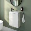 GoodHome Meuble lave-mains blanc brillant l.44 cm Imandra + plan vasque effet marbre blanc,* Lave-Mains