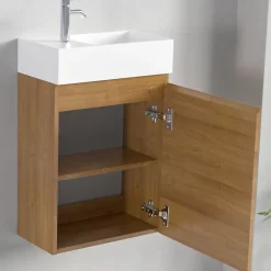 Lomazoo Meuble lave-mains chêne chaud Malibu - 40cm* Lave-Mains