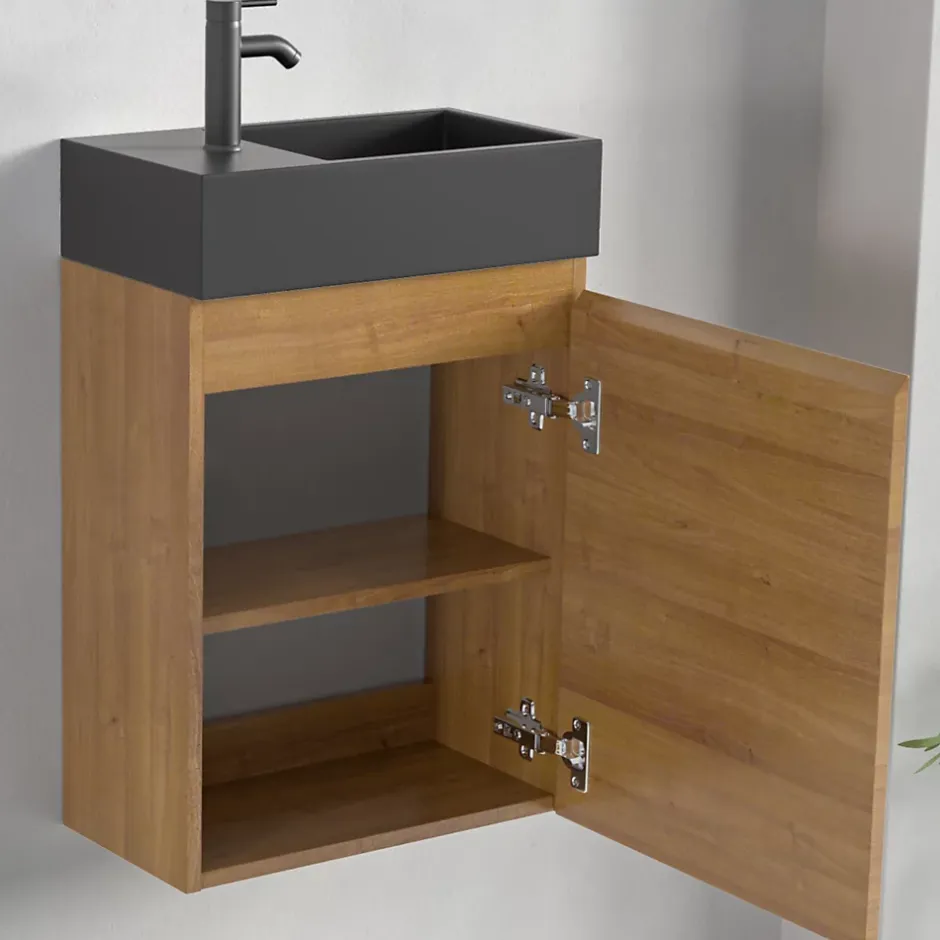 Lomazoo Meuble lave-mains chêne chaud Malibu - 40cm* Lave-Mains