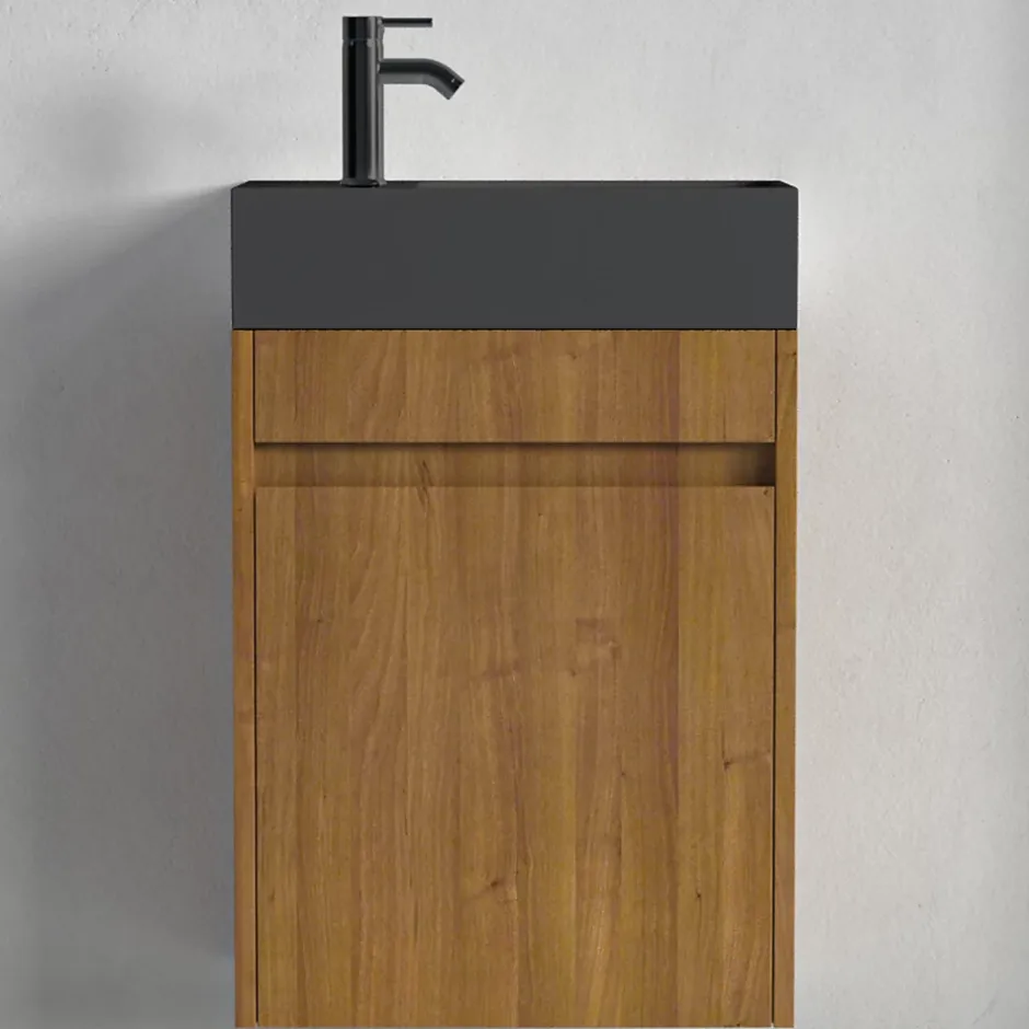 Lomazoo Meuble lave-mains chêne chaud Ibiza - 40cm