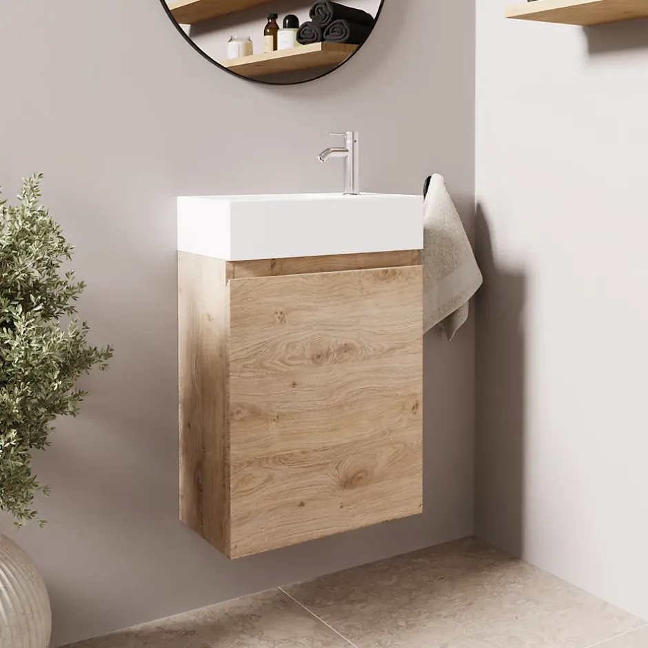 Lomazoo Meuble lave-mains chêne clair Malibu - 40cm* Lave-Mains